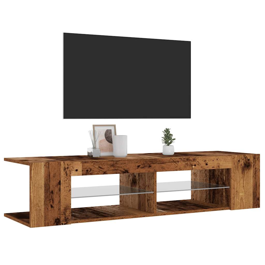 vidaXL Dulap TV cu lumini LED lemn vechi 135x39x30 cm lemn prelucrat vidaXL Dulap TV cu lumini LED lemn vechi 135x39x30 cm lemn prelucrat