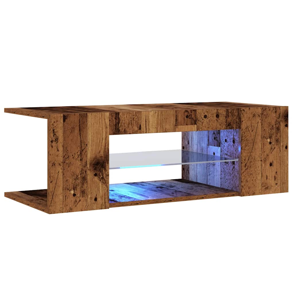 vidaXL Dulap TV cu lumini LED lemn vechi 90x39x30 cm lemn prelucrat vidaXL Dulap TV cu lumini LED lemn vechi 90x39x30 cm lemn prelucrat