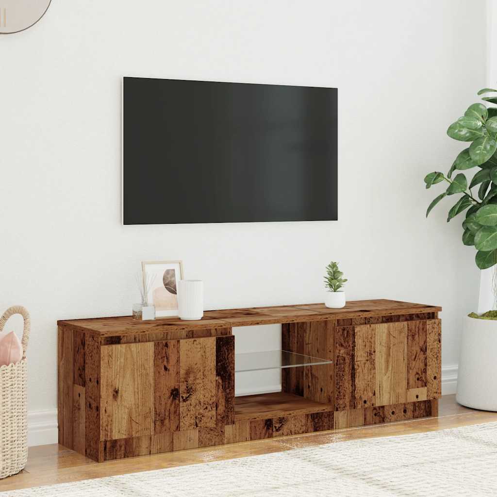 vidaXL Dulap TV cu lumini LED lemn vechi 140x40x36 cm lemn prelucrat vidaXL Dulap TV cu lumini LED lemn vechi 140x40x36 cm lemn prelucrat