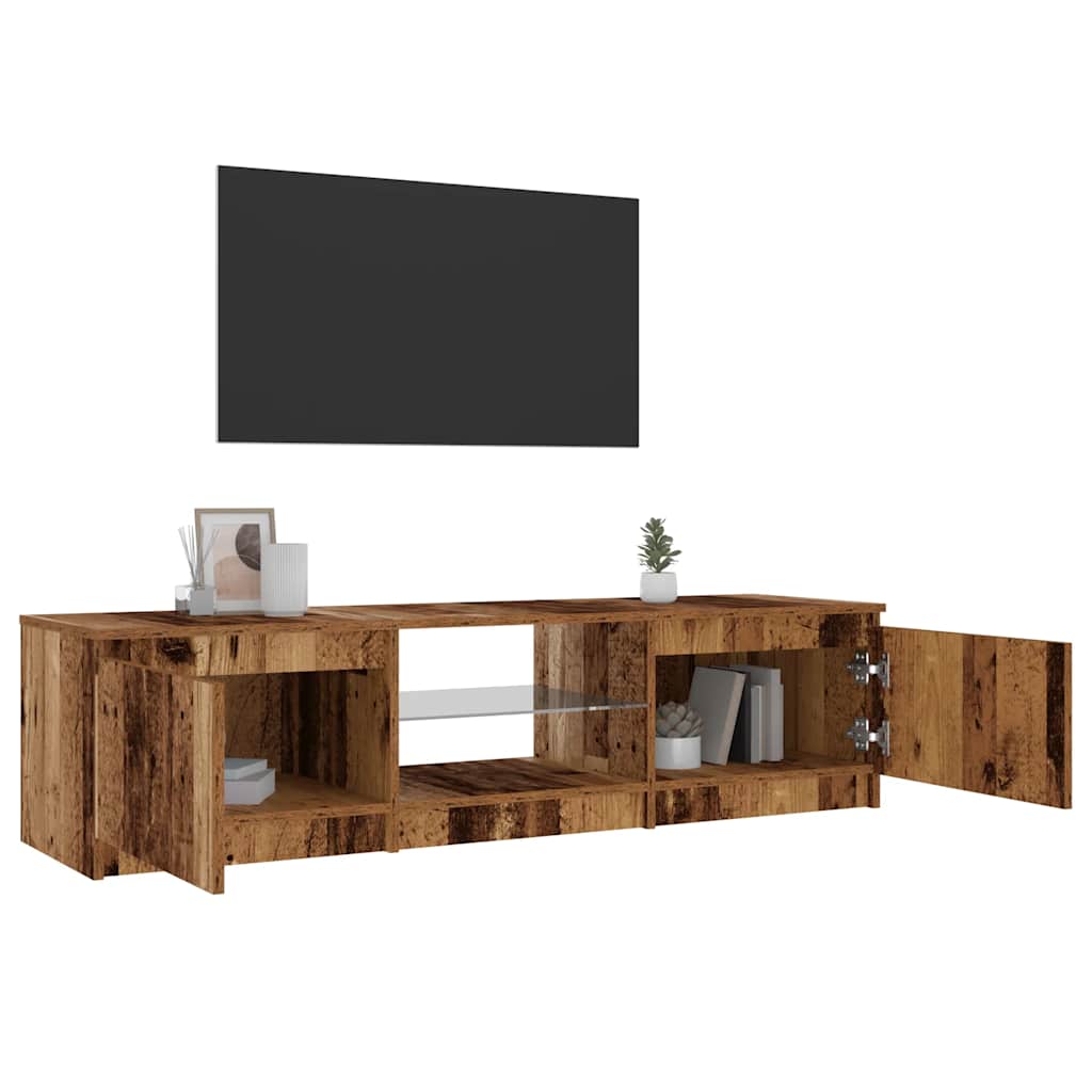 vidaXL Dulap TV cu lumini LED lemn vechi 140x40x36 cm lemn prelucrat vidaXL Dulap TV cu lumini LED lemn vechi 140x40x36 cm lemn prelucrat