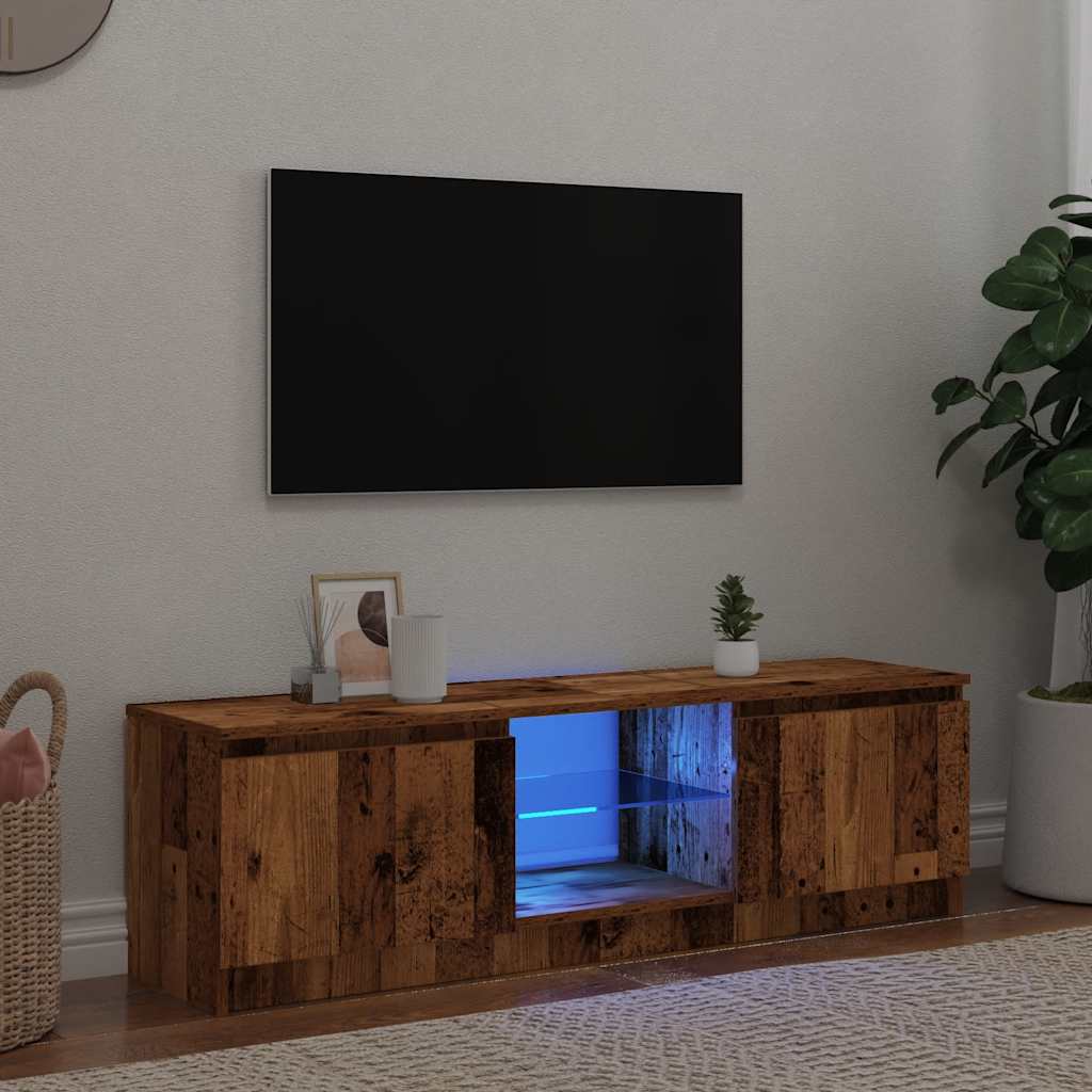 vidaXL Dulap TV cu lumini LED lemn vechi 140x40x36 cm lemn prelucrat vidaXL Dulap TV cu lumini LED lemn vechi 140x40x36 cm lemn prelucrat