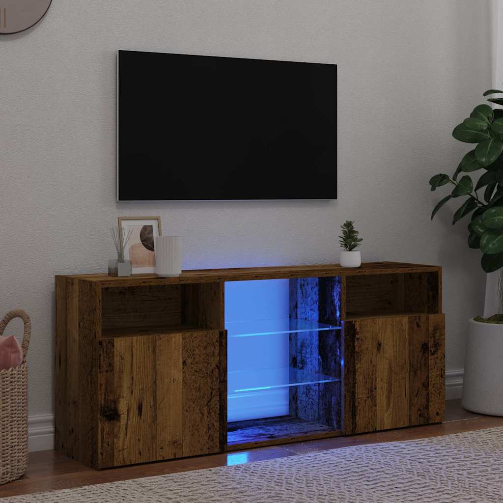vidaXL Dulap TV cu lumini LED lemn vechi 120x30x50 cm lemn prelucrat vidaXL Dulap TV cu lumini LED lemn vechi 120x30x50 cm lemn prelucrat