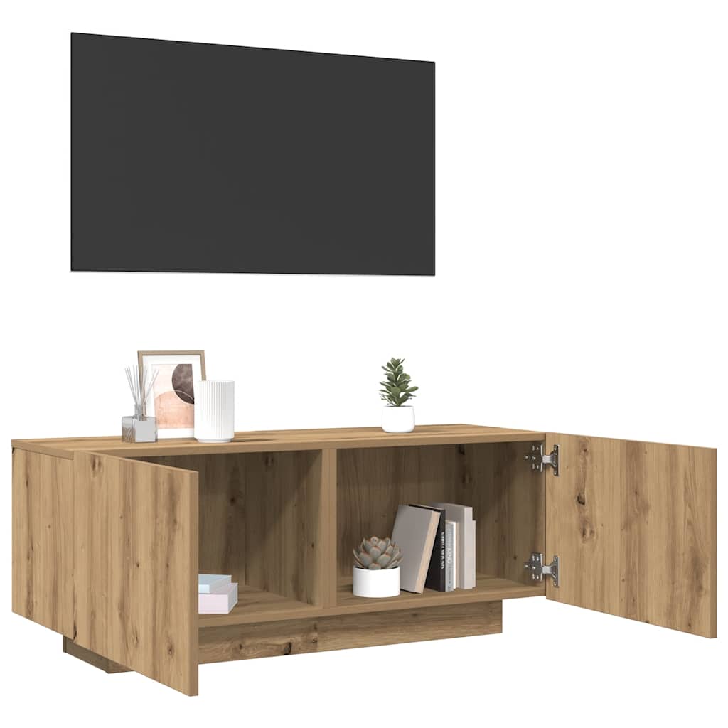vidaXL Dulap TV, stejar artizanal, 100x35x40 cm, lemn prelucrat vidaXL Dulap TV, stejar artizanal, 100x35x40 cm, lemn prelucrat