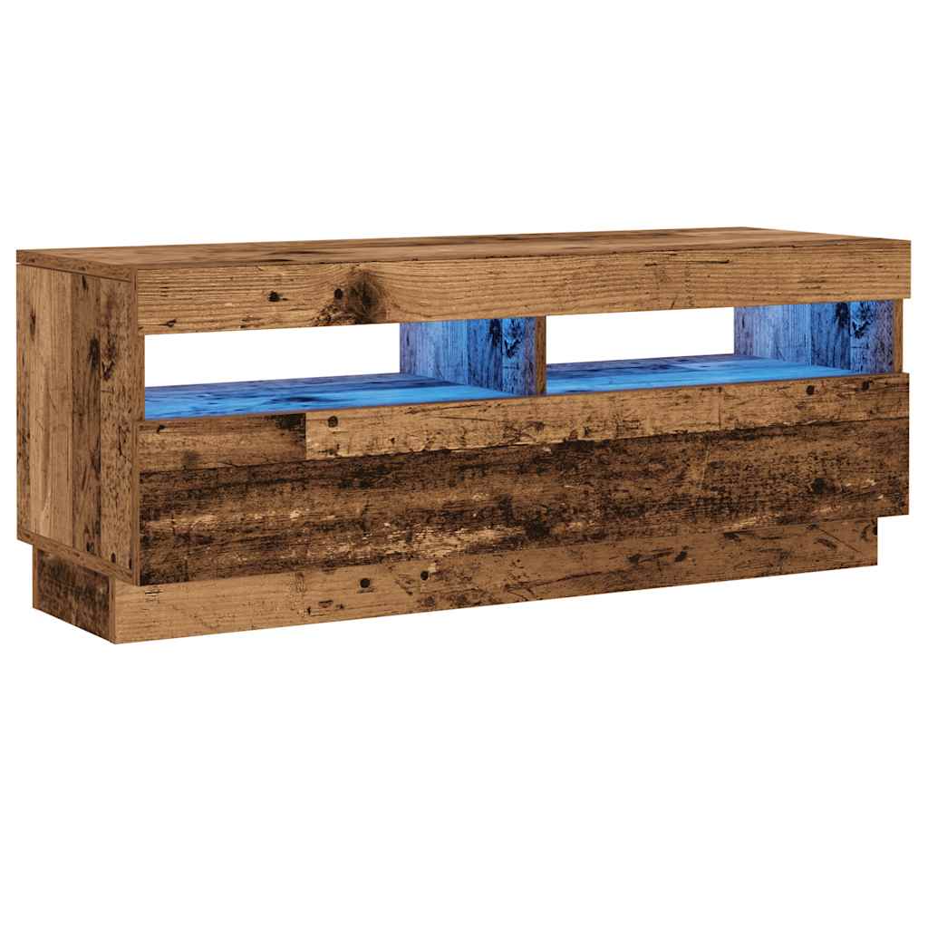 vidaXL Dulap TV cu lumini LED lemn vechi 100x35x40 cm lemn prelucrat vidaXL Dulap TV cu lumini LED lemn vechi 100x35x40 cm lemn prelucrat