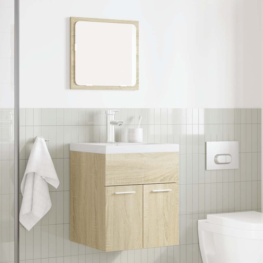 vidaXL Set mobilier de baie, 2 piese, stejar sonoma, lemn prelucrat vidaXL Set mobilier de baie, 2 piese, stejar sonoma, lemn prelucrat