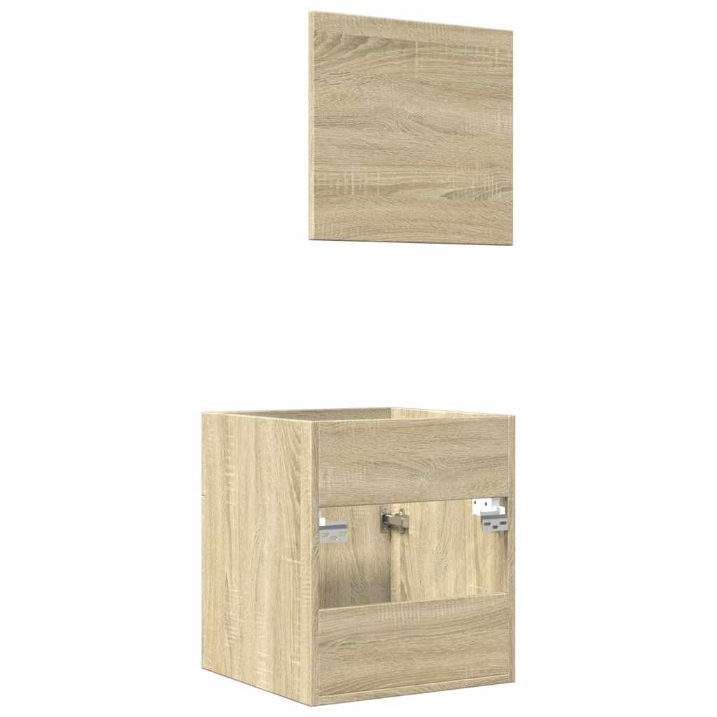 vidaXL Set mobilier de baie, 2 piese, stejar sonoma, lemn prelucrat vidaXL Set mobilier de baie, 2 piese, stejar sonoma, lemn prelucrat