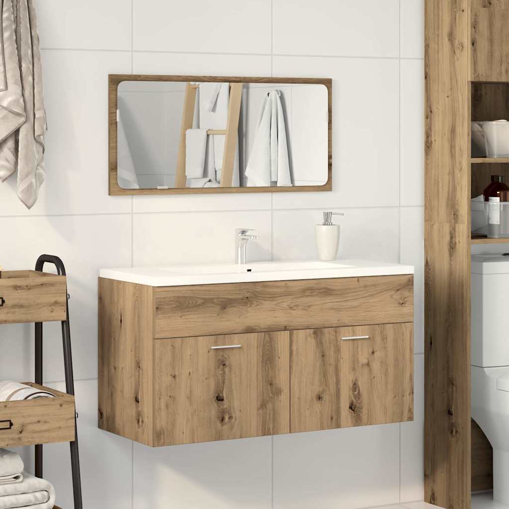 vidaXL Dulap de baie cu oglindă Artisan Stejar lemn prelucrat vidaXL Dulap de baie cu oglindă Artisan Stejar lemn prelucrat