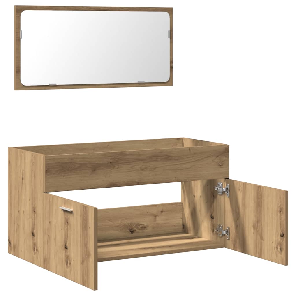 vidaXL Dulap de baie cu oglindă Artisan Stejar lemn prelucrat vidaXL Dulap de baie cu oglindă Artisan Stejar lemn prelucrat