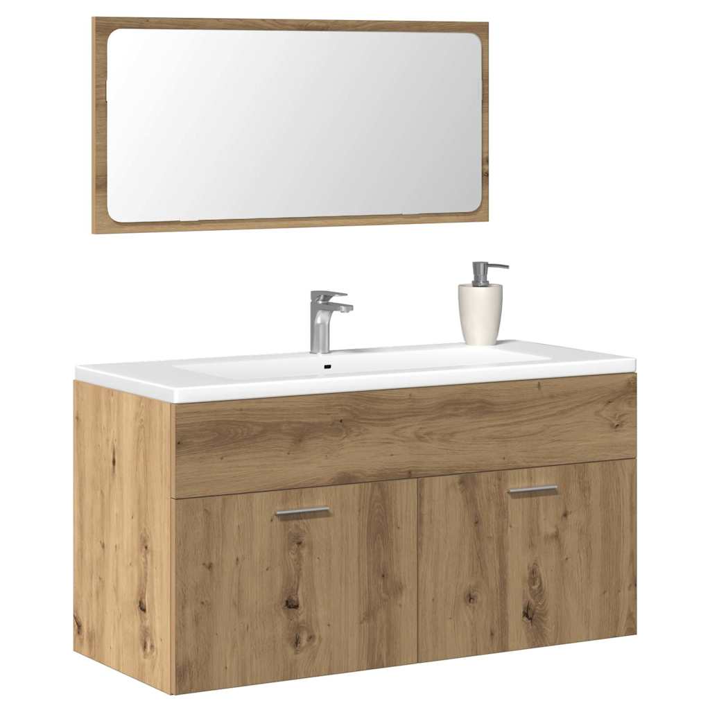 vidaXL Dulap de baie cu oglindă Artisan Stejar lemn prelucrat vidaXL Dulap de baie cu oglindă Artisan Stejar lemn prelucrat