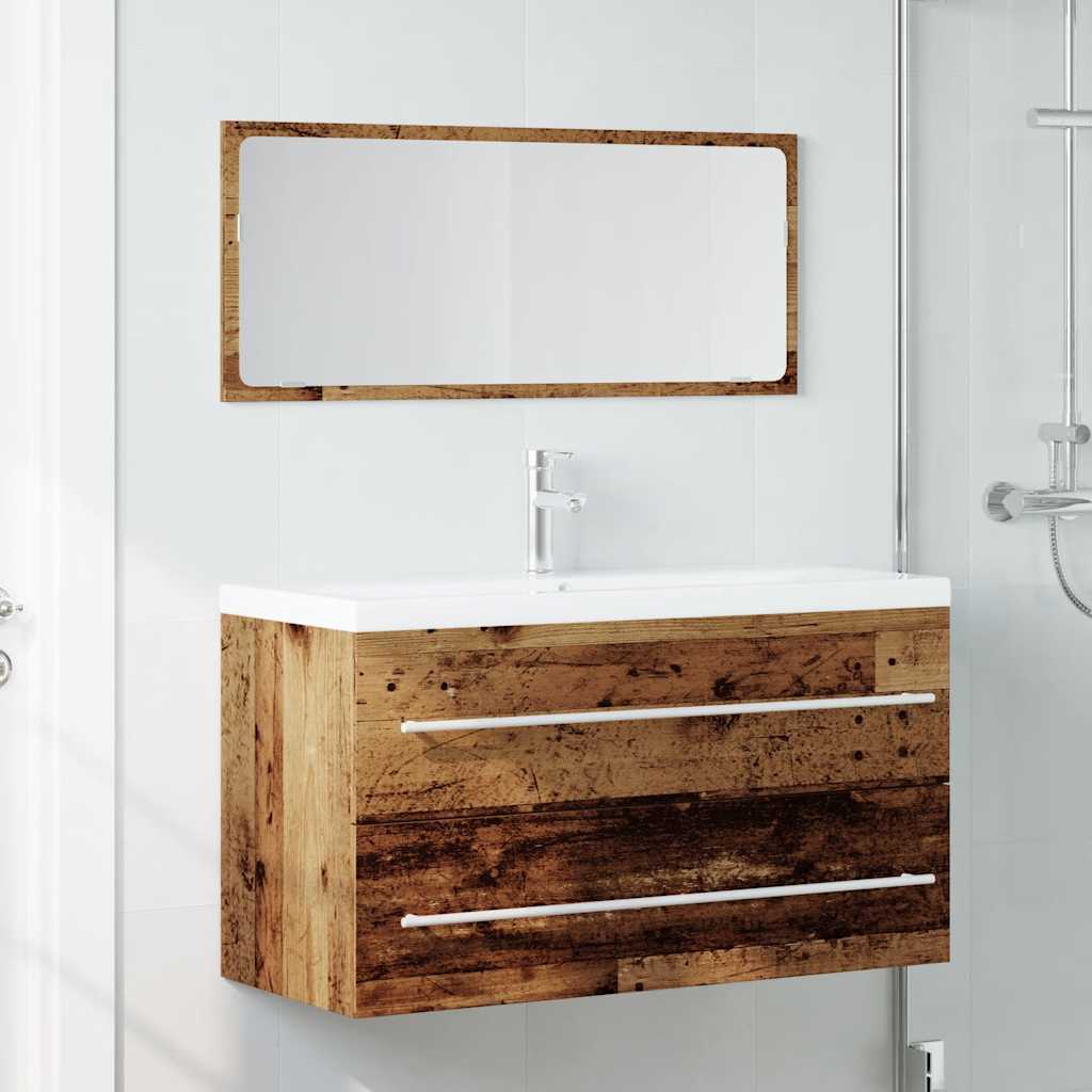 vidaXL Set mobilier de baie, 2 piese, lemn vechi, lemn prelucrat vidaXL Set mobilier de baie, 2 piese, lemn vechi, lemn prelucrat