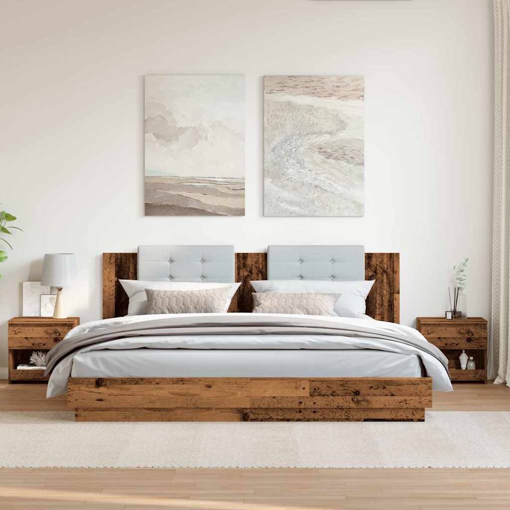 vidaXL Noptiere 2 buc. Lemn vechi 40x30x39 cm Lemn prelucrat