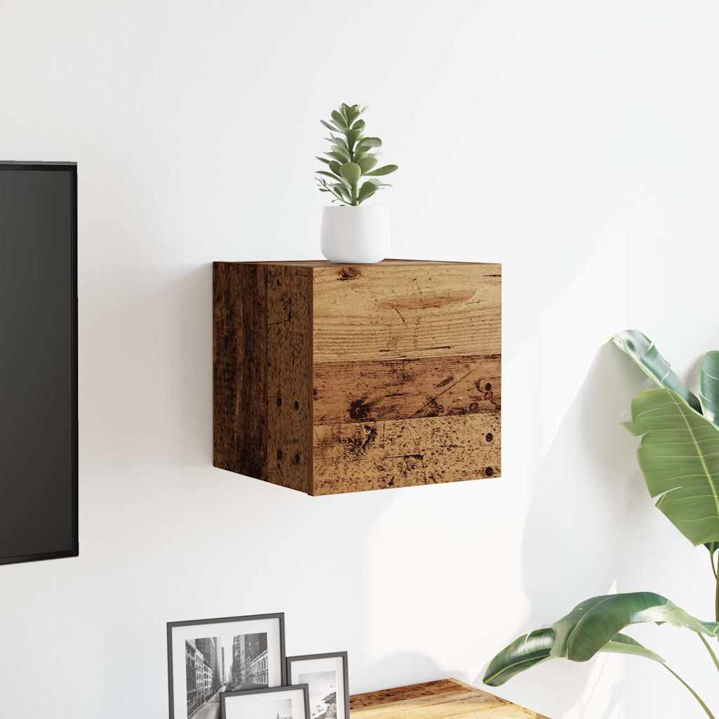 vidaXL Dulap TV montaj pe perete, lemn vechi, 30,5x30x30 cm