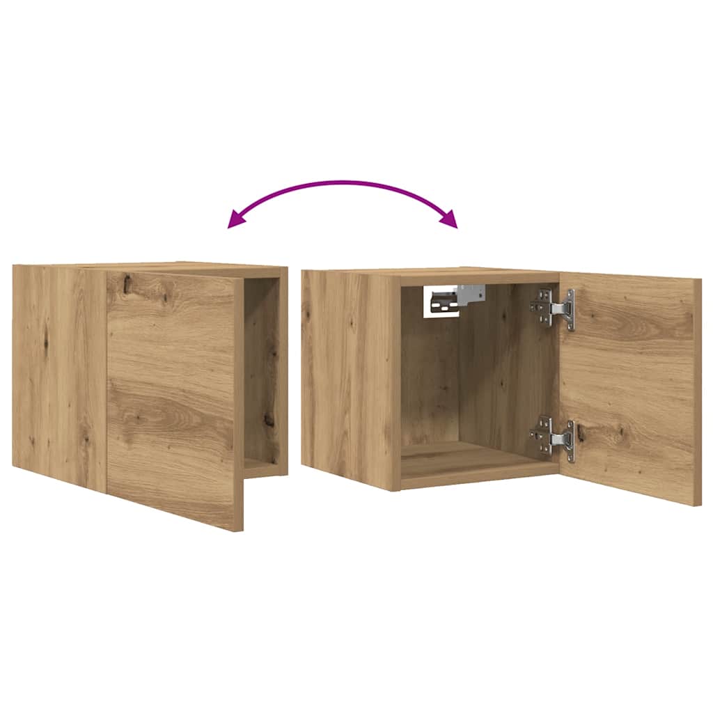 vidaXL Dulap TV montaj pe perete, stejar artizanal, 30,5x30x30 cm