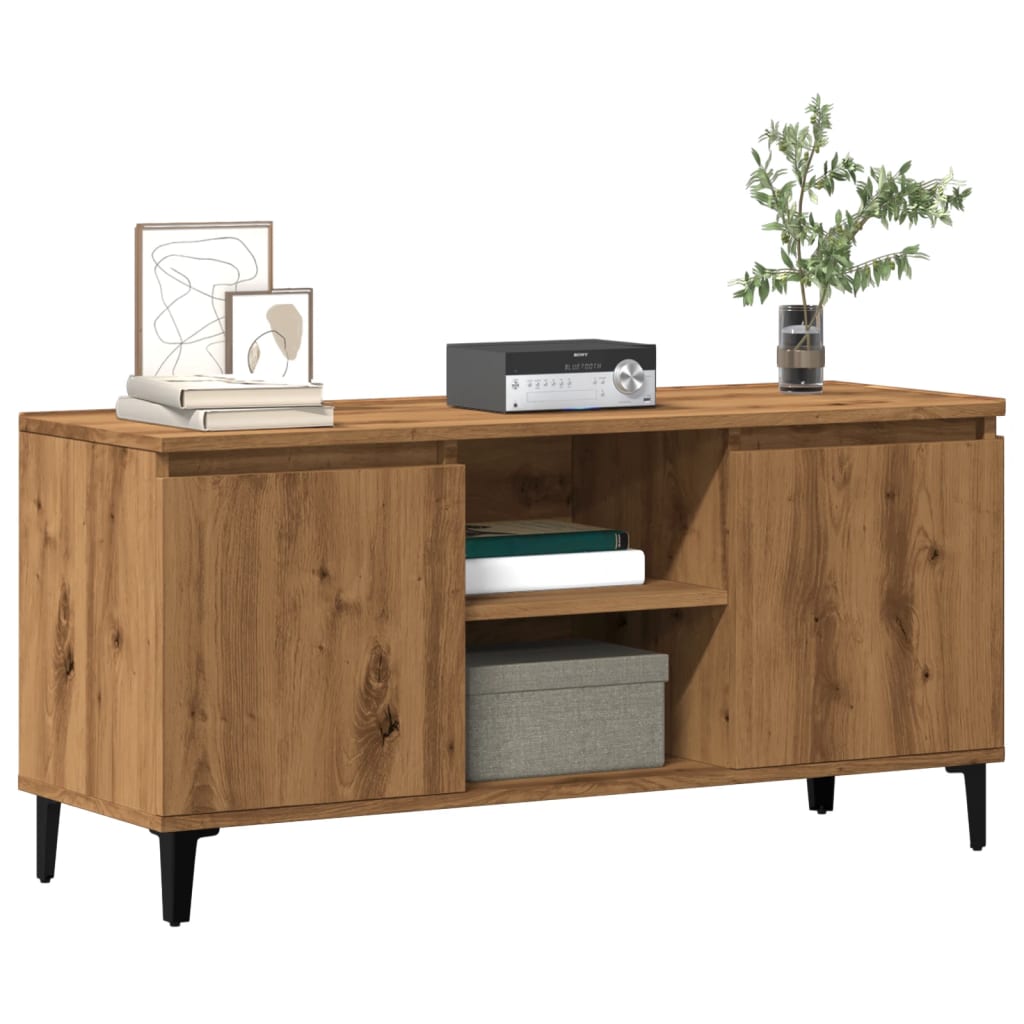 vidaXL Comodă TV, stejar artizanal, 102x35x50 cm, lemn prelucrat vidaXL Comodă TV, stejar artizanal, 102x35x50 cm, lemn prelucrat