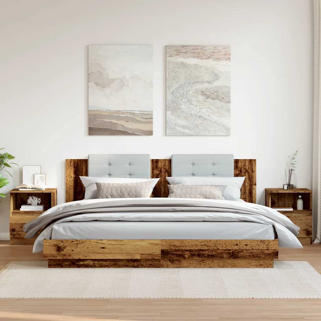 vidaXL Noptiere, 2 buc., lemn vechi, 40x40x50 cm, lemn prelucrat vidaXL Noptiere, 2 buc., lemn vechi, 40x40x50 cm, lemn prelucrat