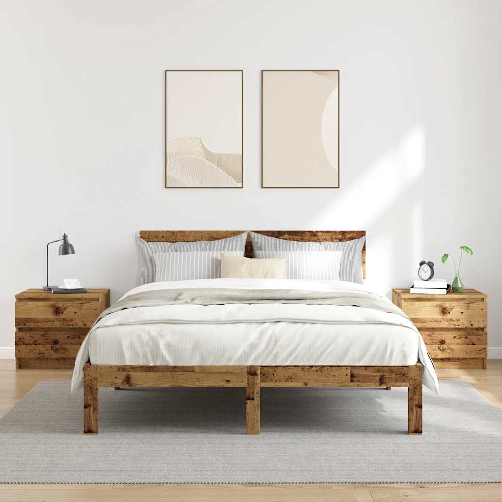 vidaXL Noptiere, 2 buc., lemn vechi, 50x40x43,5 cm, lemn prelucrat vidaXL Noptiere, 2 buc., lemn vechi, 50x40x43,5 cm, lemn prelucrat