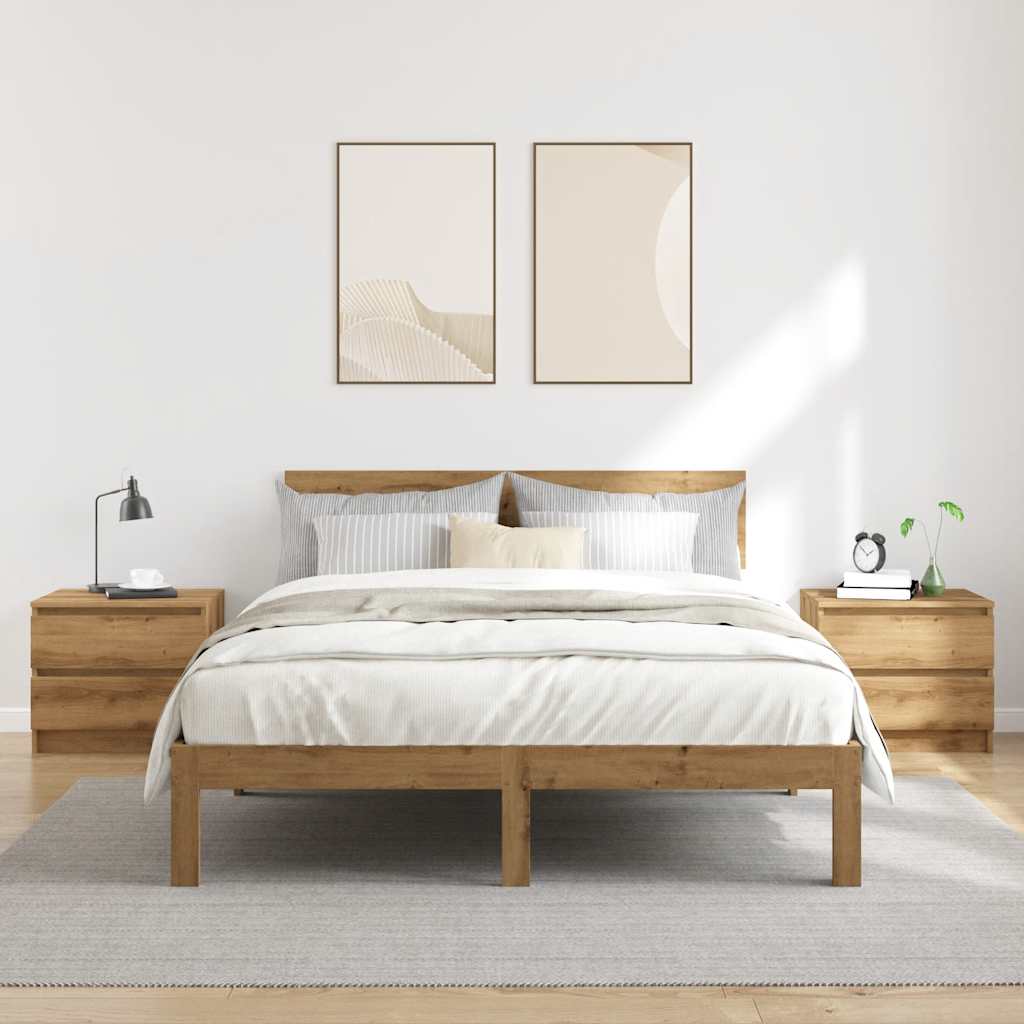vidaXL Noptiere 2 buc. stejar artizanal, 50x40x43.5 cm, lemn prelucrat