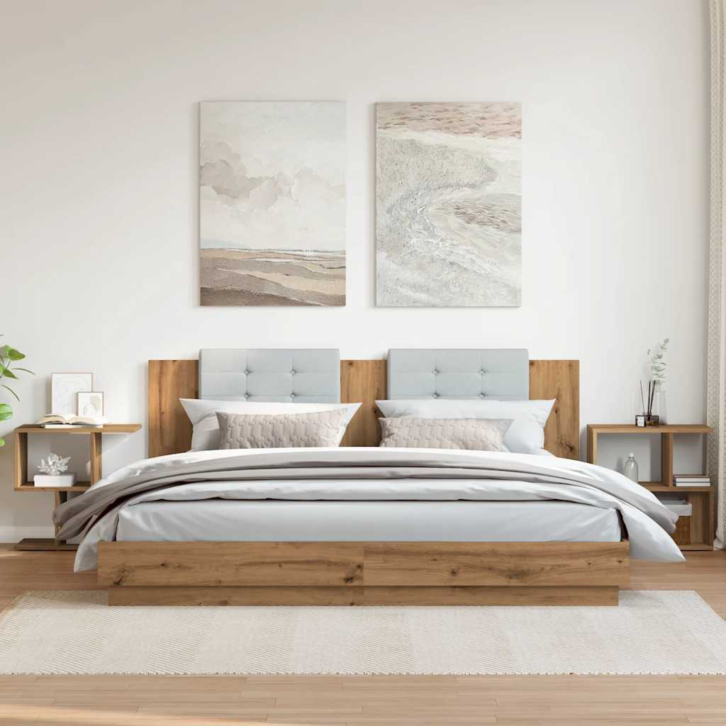 vidaXL Noptiere 2 buc. stejar artizanal 50x30x51,5 cm lemn prelucrat