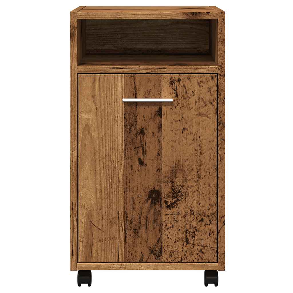vidaXL Dulap lateral cu roți, lemn vechi, 33x38x60 cm, PAL