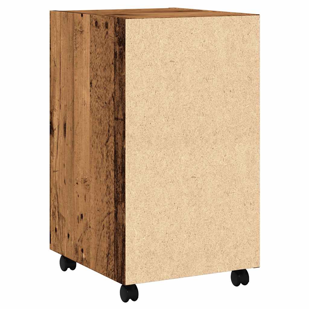 vidaXL Dulap lateral cu roți, lemn vechi, 33x38x60 cm, PAL