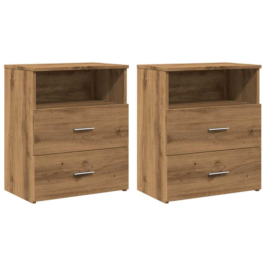 vidaXL Noptiere, 2 buc., stejar artizanal, 50x32x60 cm, lemn prelucrat vidaXL Noptiere, 2 buc., stejar artizanal, 50x32x60 cm, lemn prelucrat