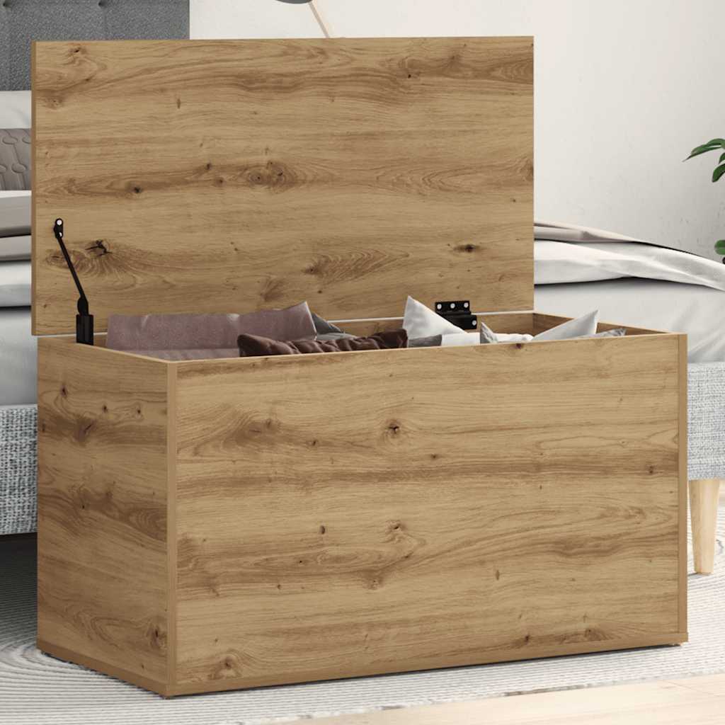 vidaXL Cufăr depozitare, stejar artizanal, 84x42x46 cm, lemn prelucrat vidaXL Cufăr depozitare, stejar artizanal, 84x42x46 cm, lemn prelucrat