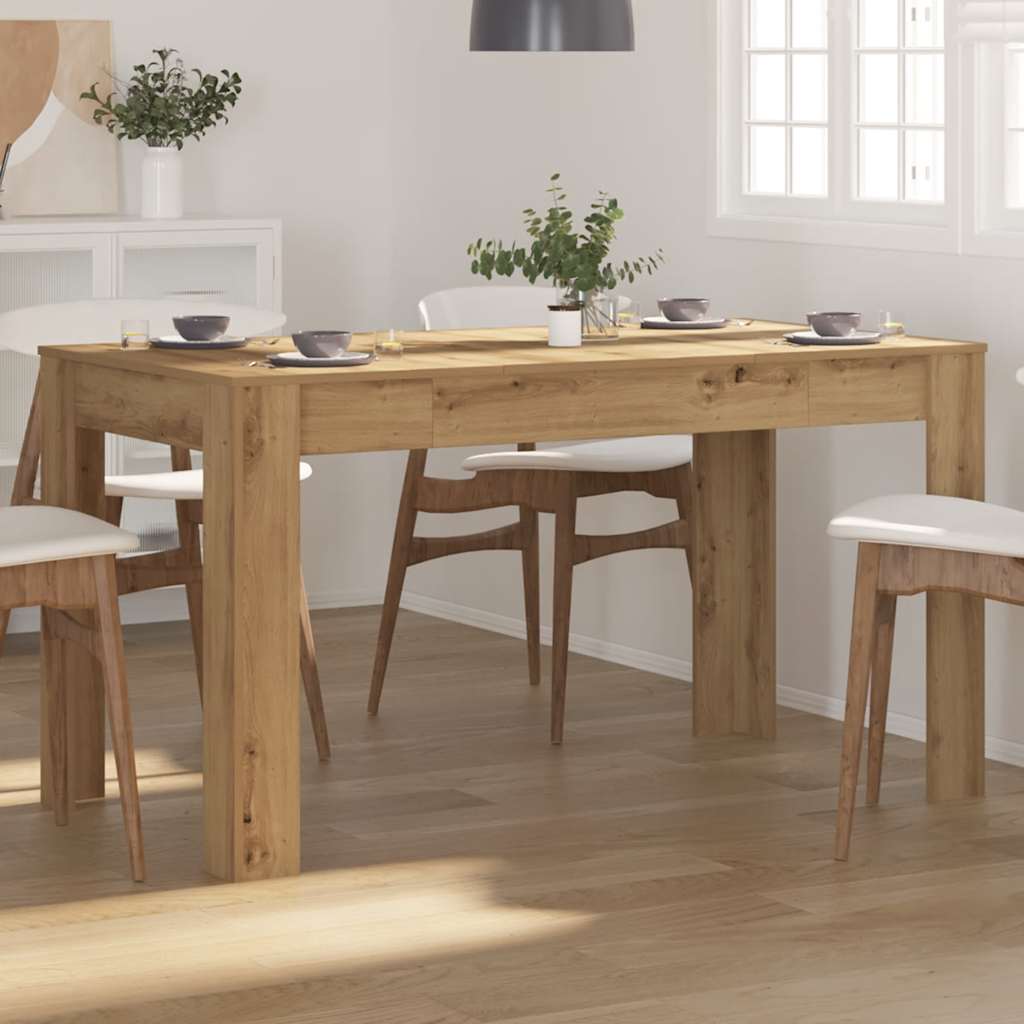 vidaXL Masă bucătărie stejar artizanal, 140x74,5x76 cm, lemn prelucrat
