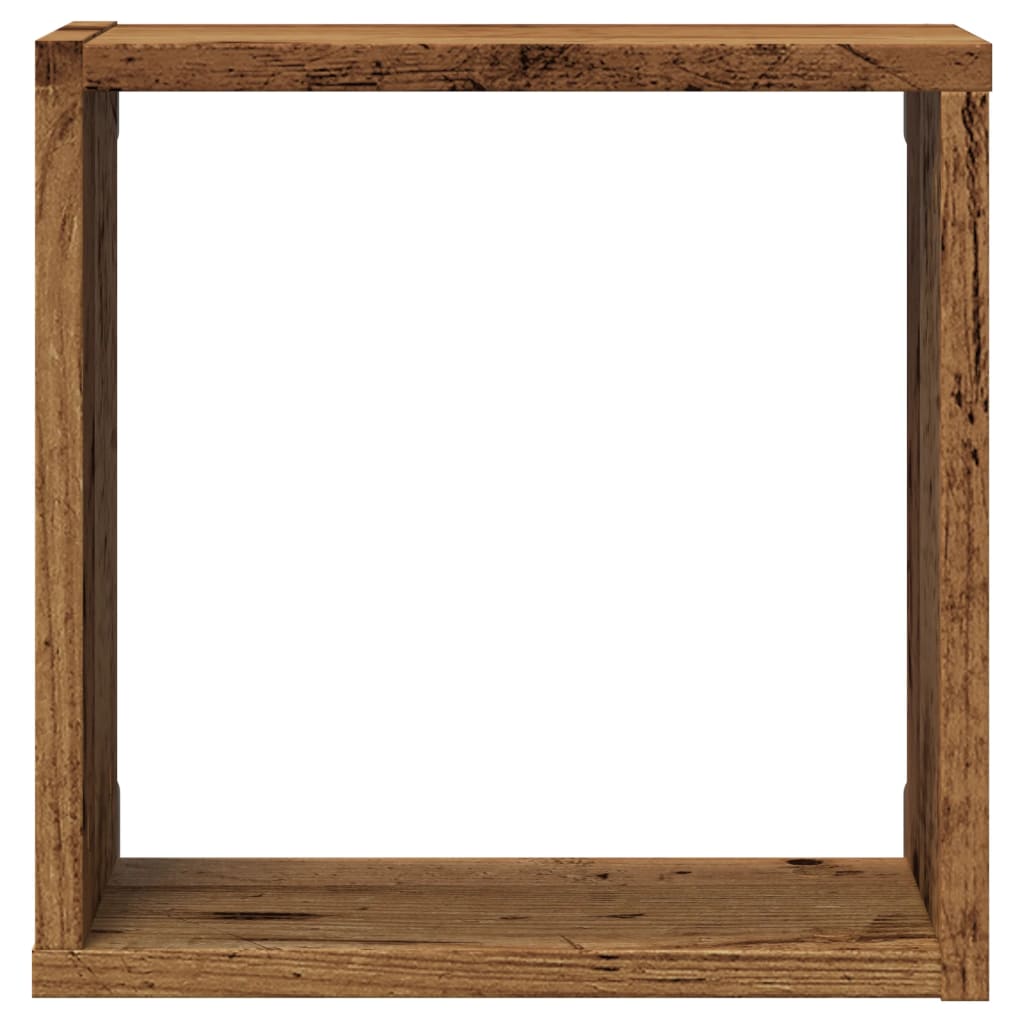vidaXL Rafturi de perete cub, 2 buc., lemn vechi, 30x15x30 cm lemn