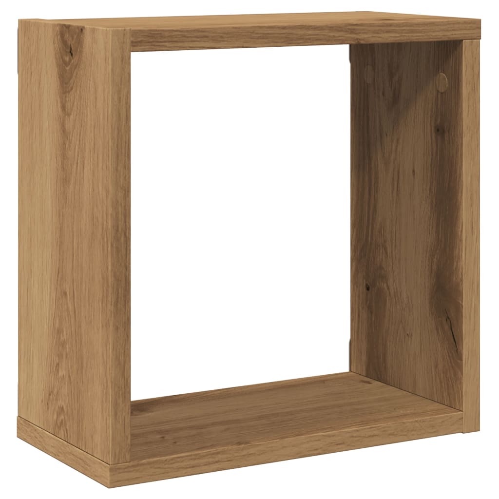 vidaXL Rafturi de perete cub 4 buc. stejar artizanal, 30x15x30 cm lemn vidaXL Rafturi de perete cub 4 buc. stejar artizanal, 30x15x30 cm lemn
