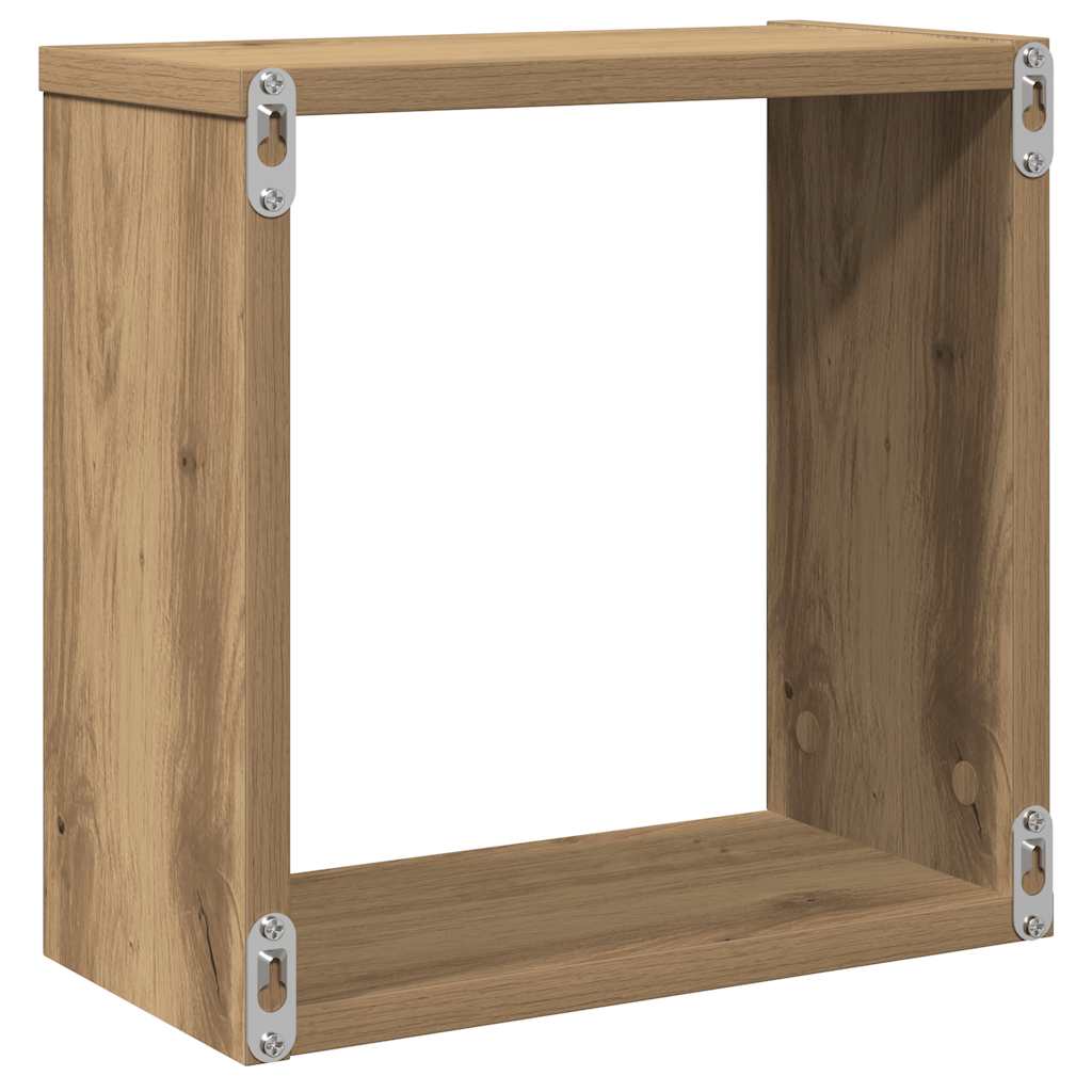 vidaXL Rafturi de perete cub 6 buc. stejar artizanal, 30x15x30 cm lemn vidaXL Rafturi de perete cub 6 buc. stejar artizanal, 30x15x30 cm lemn