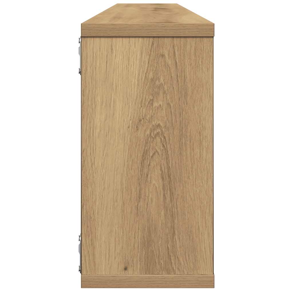 vidaXL Rafturi perete cub, 4 buc., stejar artizanal 100x15x30 cm lemn vidaXL Rafturi perete cub, 4 buc., stejar artizanal 100x15x30 cm lemn