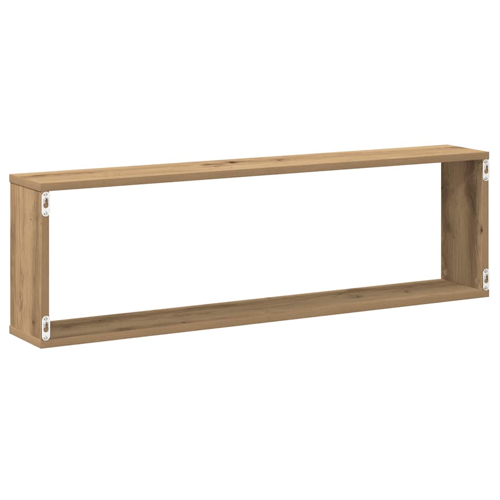 vidaXL Rafturi perete cub, 4 buc., stejar artizanal 100x15x30 cm lemn vidaXL Rafturi perete cub, 4 buc., stejar artizanal 100x15x30 cm lemn