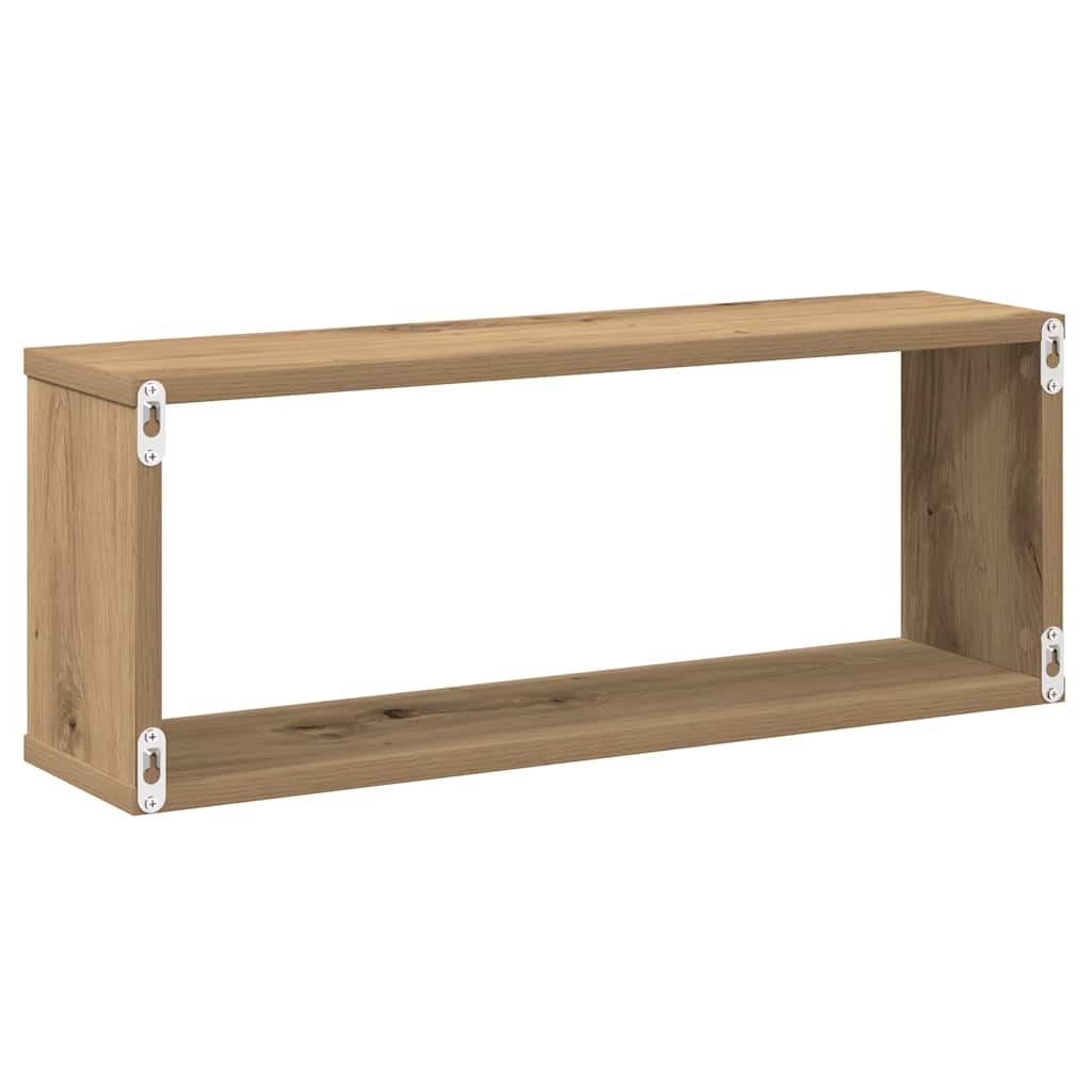 vidaXL Rafturi de perete cub 4 buc. stejar artizanal, 60x15x23 cm lemn vidaXL Rafturi de perete cub 4 buc. stejar artizanal, 60x15x23 cm lemn