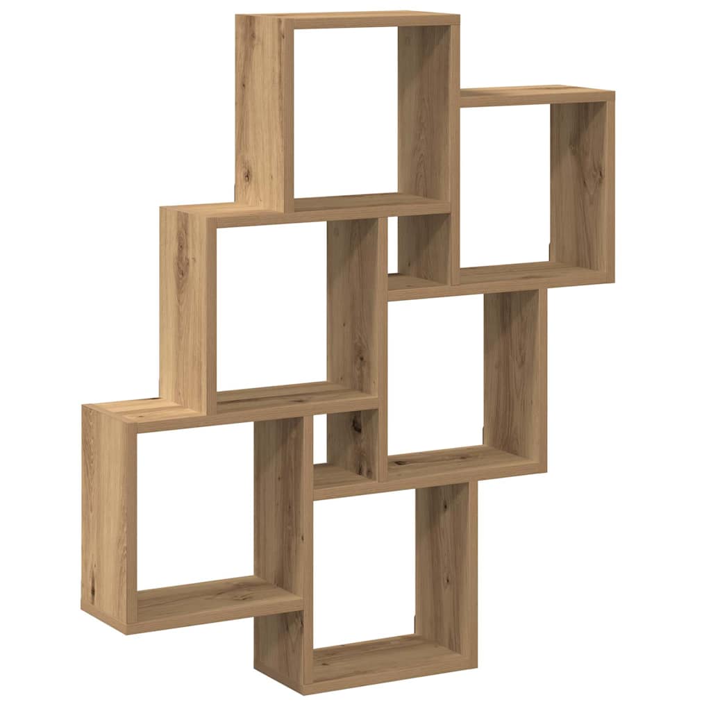 vidaXL Raft perete cub, stejar artizanal, 78x15x93 cm, lemn prelucrat vidaXL Raft perete cub, stejar artizanal, 78x15x93 cm, lemn prelucrat