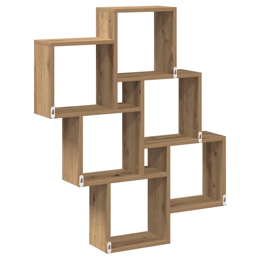 vidaXL Raft perete cub, stejar artizanal, 78x15x93 cm, lemn prelucrat vidaXL Raft perete cub, stejar artizanal, 78x15x93 cm, lemn prelucrat