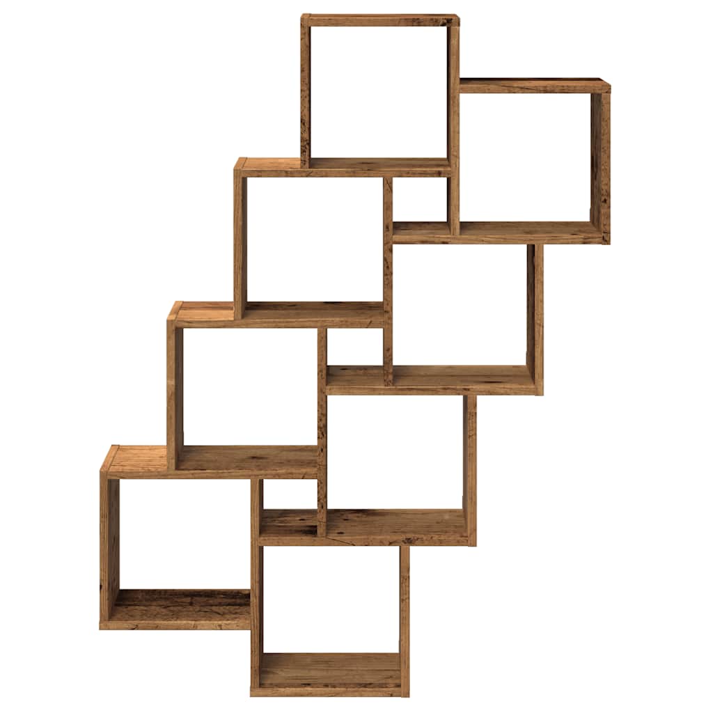 vidaXL Raft de perete cub, lemn vechi, 90x15x119,5 cm, lemn prelucrat vidaXL Raft de perete cub, lemn vechi, 90x15x119,5 cm, lemn prelucrat