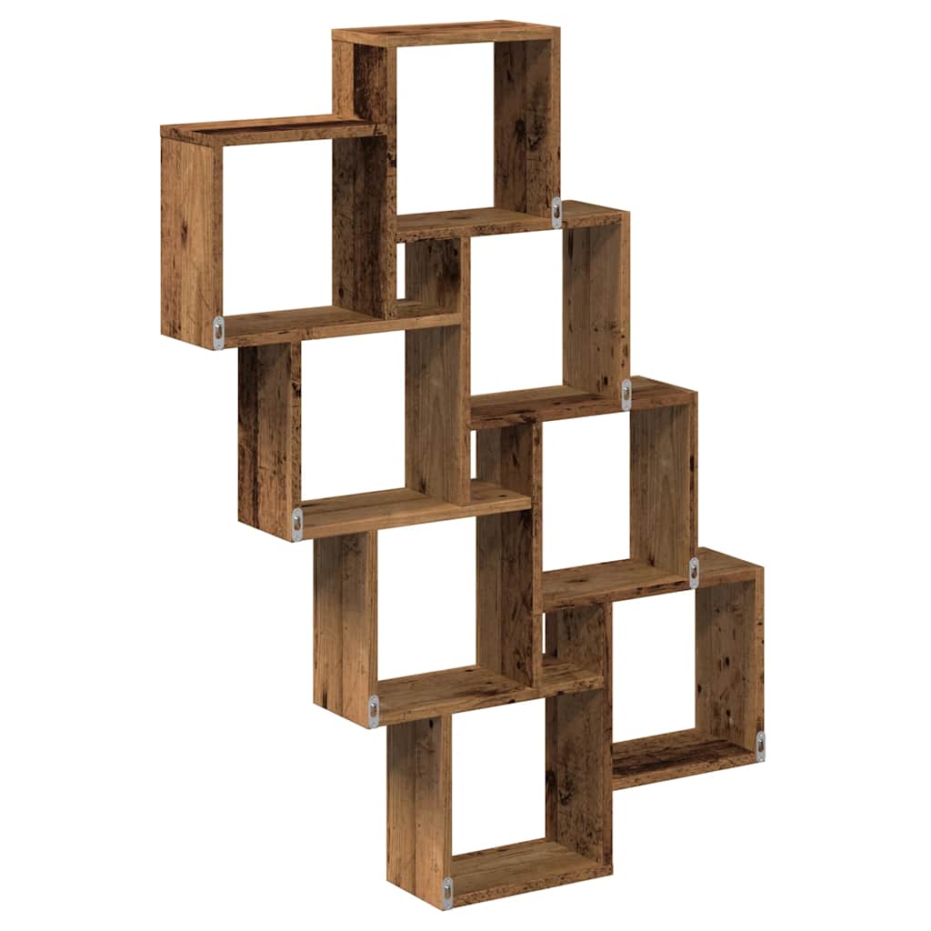 vidaXL Raft de perete cub, lemn vechi, 90x15x119,5 cm, lemn prelucrat vidaXL Raft de perete cub, lemn vechi, 90x15x119,5 cm, lemn prelucrat