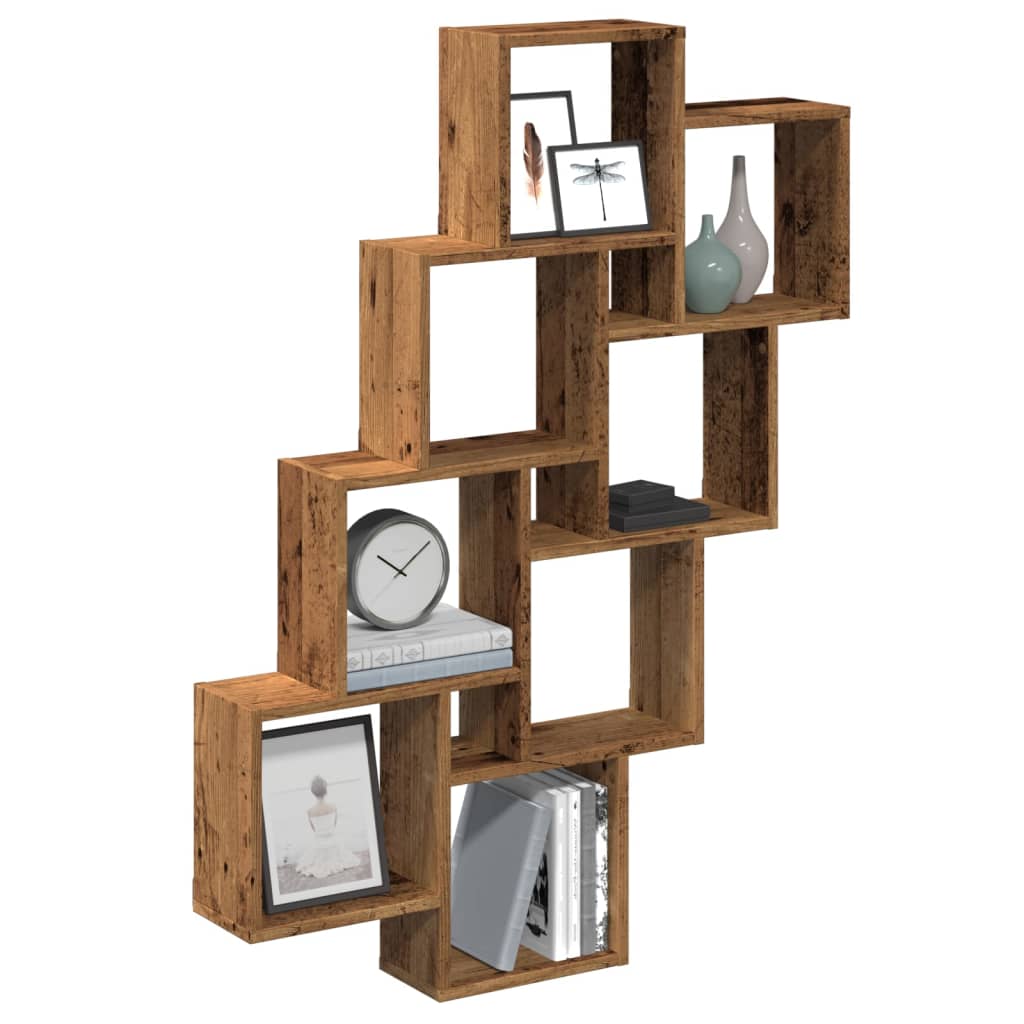 vidaXL Raft de perete cub, lemn vechi, 90x15x119,5 cm, lemn prelucrat vidaXL Raft de perete cub, lemn vechi, 90x15x119,5 cm, lemn prelucrat