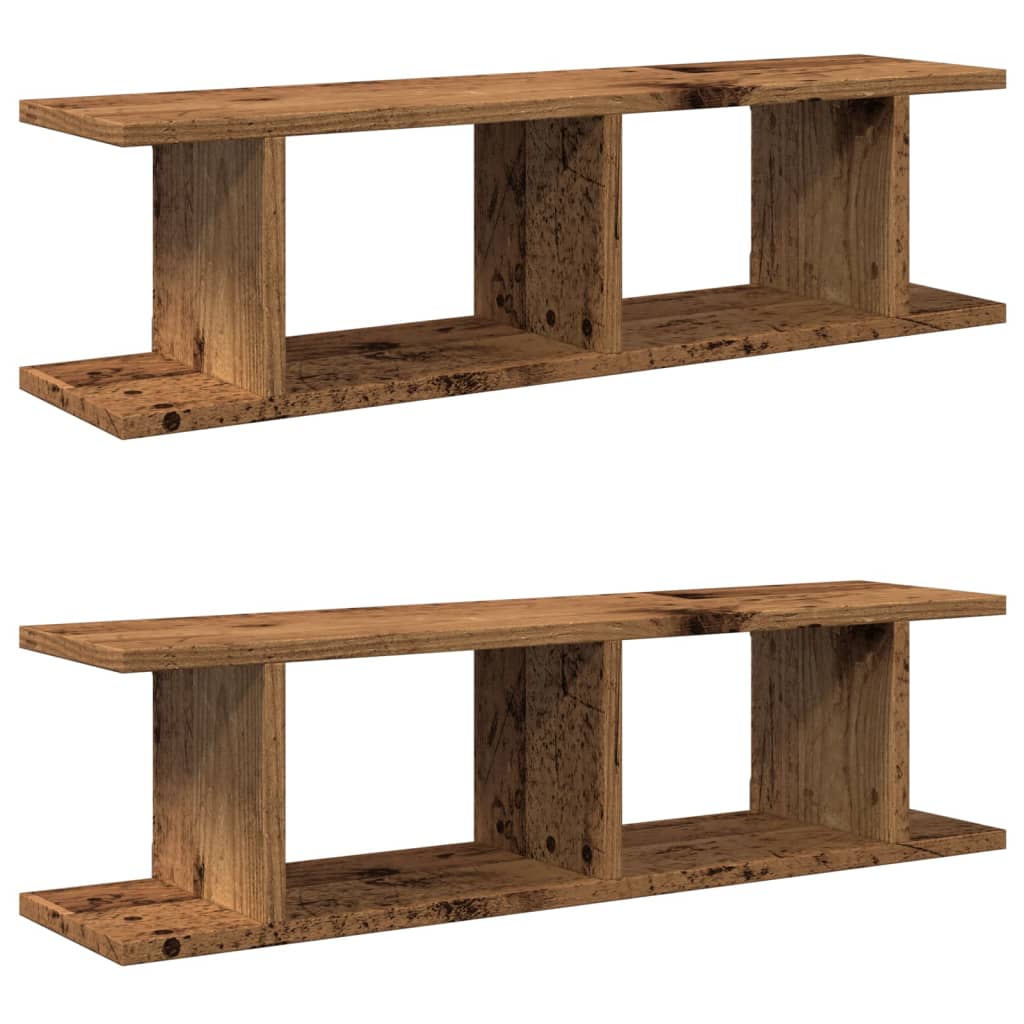 vidaXL Rafturi de perete 2 buc. lemn vechi 75x18x20 cm, lemn prelucrat vidaXL Rafturi de perete 2 buc. lemn vechi 75x18x20 cm, lemn prelucrat