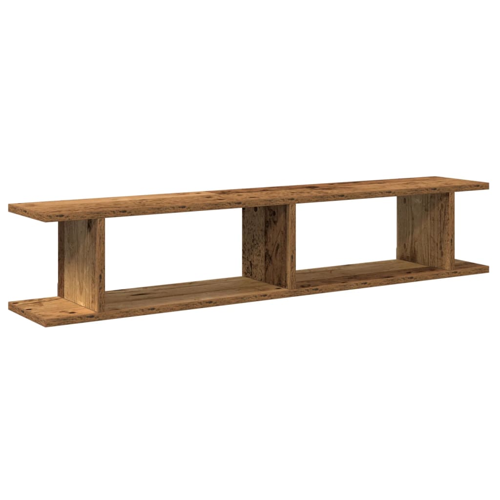 vidaXL Rafturi perete 2 buc., lemn vechi, 105x18x20 cm, lemn prelucrat