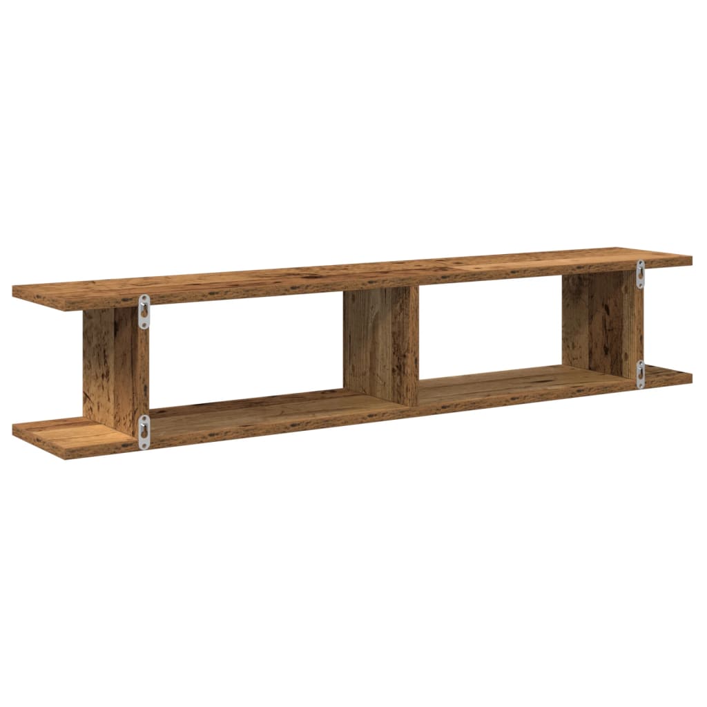 vidaXL Rafturi perete 2 buc., lemn vechi, 105x18x20 cm, lemn prelucrat