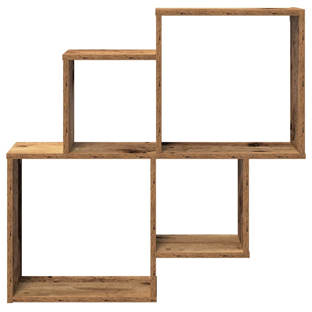 vidaXL Raft de perete cub, lemn vechi, 80x15x78,5 cm, PAL vidaXL Raft de perete cub, lemn vechi, 80x15x78,5 cm, PAL