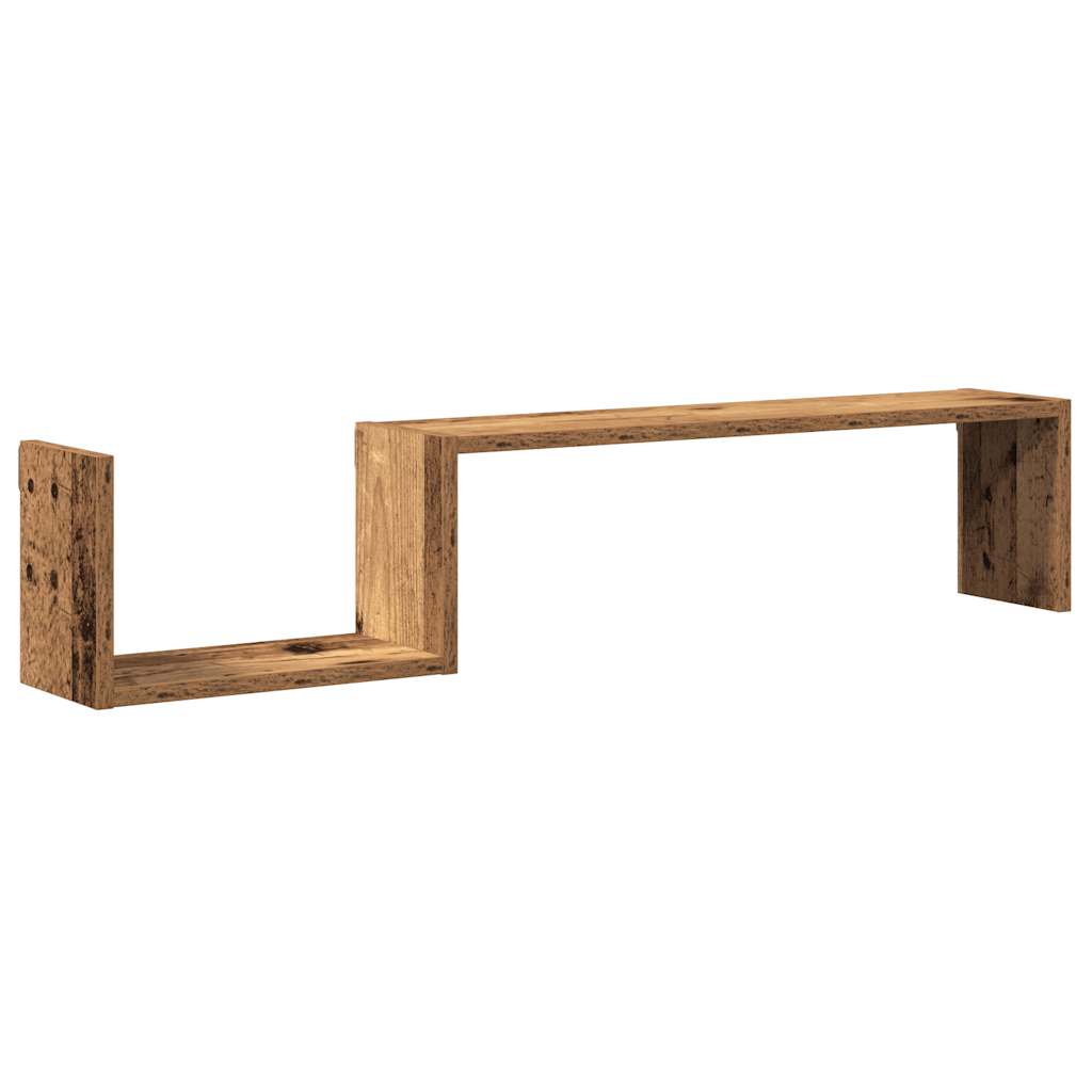 vidaXL Rafturi perete 2 buc., lemn vechi, 100x15x20 cm, lemn prelucrat