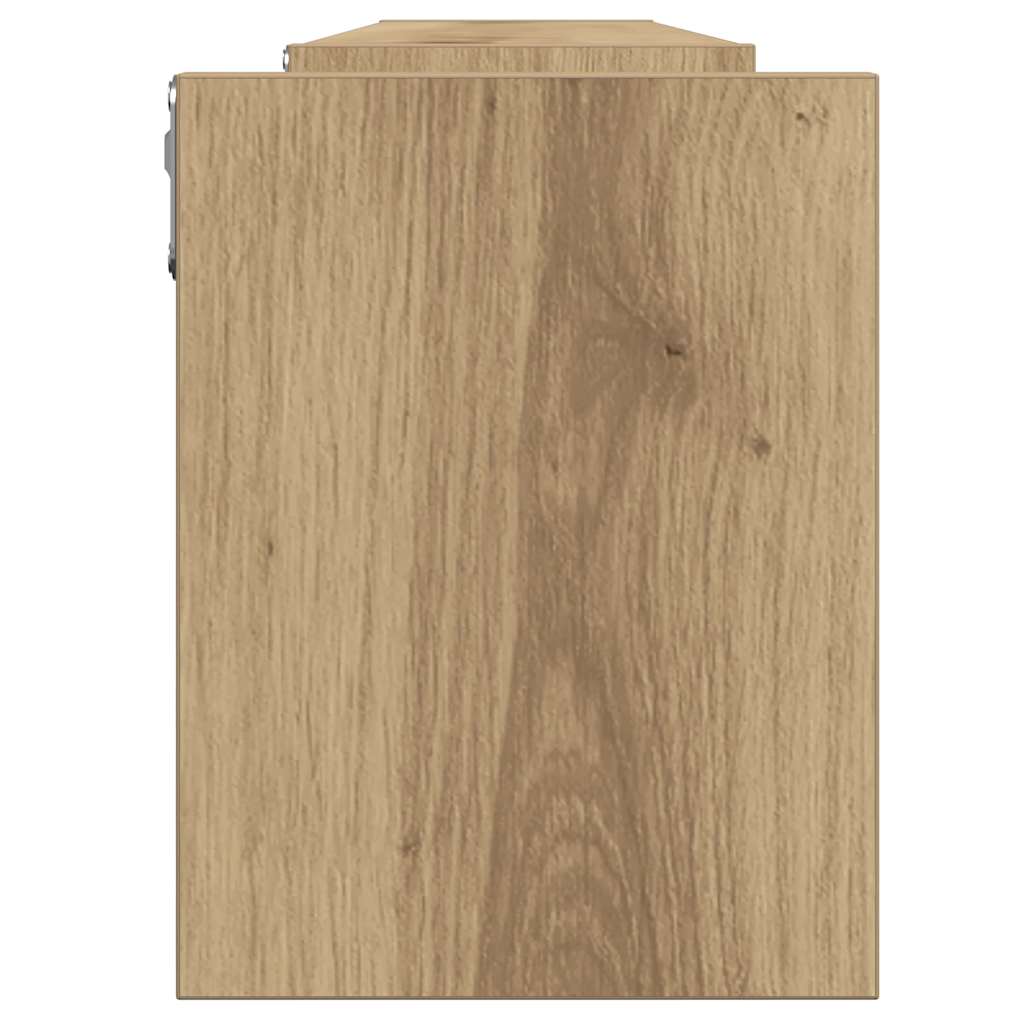vidaXL Rafturi de perete, 2 buc., stejar artizanal, 100x15x20 cm, lemn vidaXL Rafturi de perete, 2 buc., stejar artizanal, 100x15x20 cm, lemn