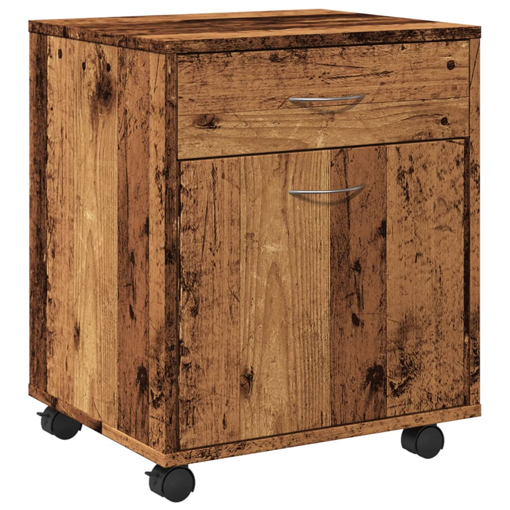vidaXL Dulap cu roți, lemn vechi, 45x38x54 cm, lemn prelucrat