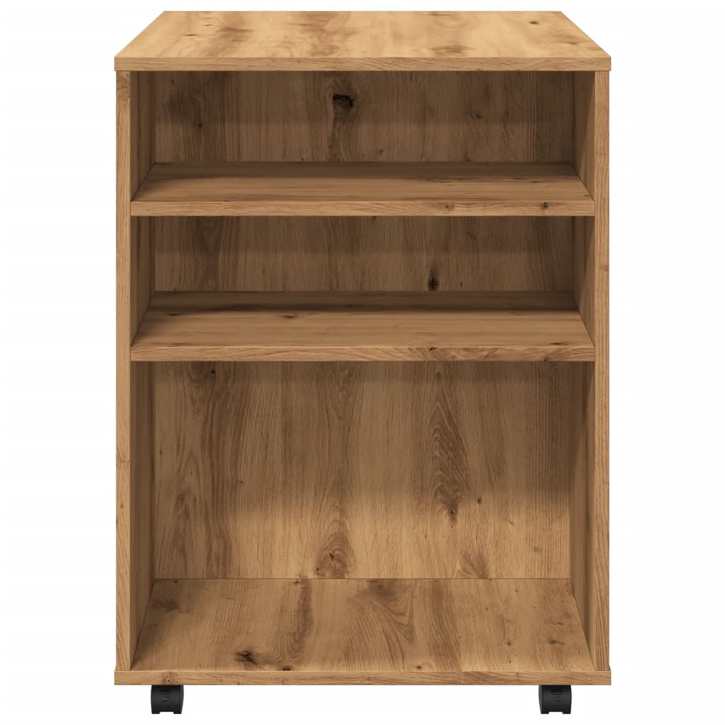 vidaXL Dulap cu roți, stejar artizanal, 60x53x72 cm, lemn prelucrat vidaXL Dulap cu roți, stejar artizanal, 60x53x72 cm, lemn prelucrat