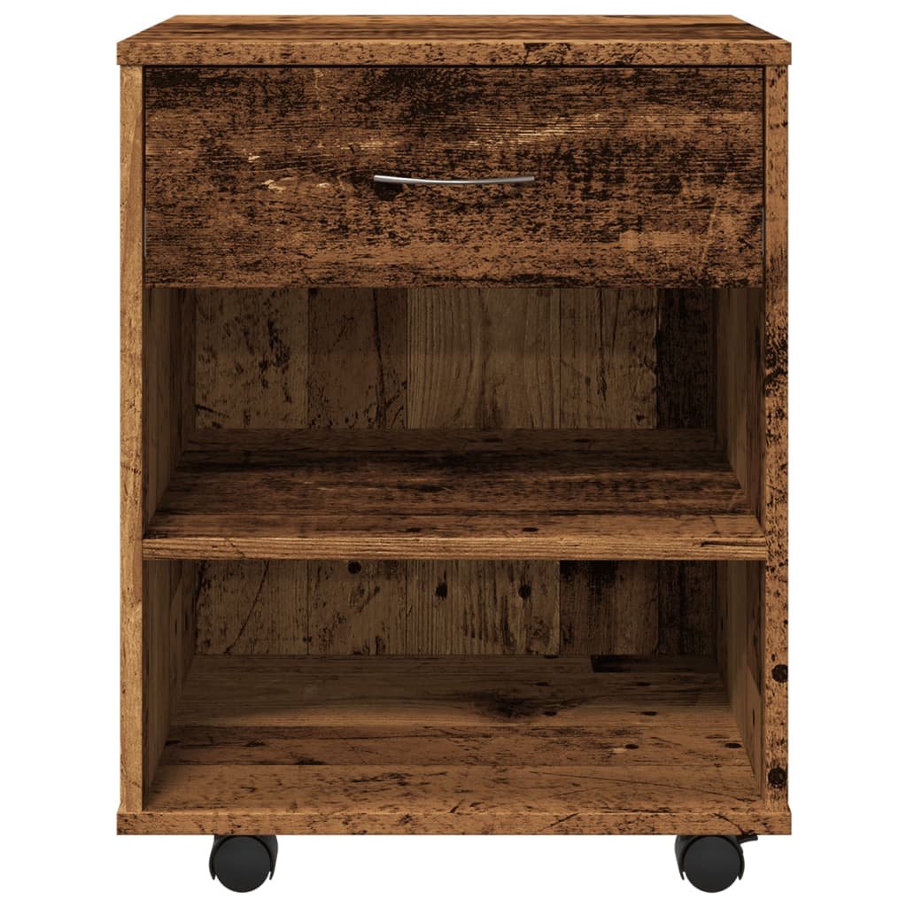 vidaXL Dulap cu roți, lemn vechi, 46x36x59 cm, lemn prelucrat