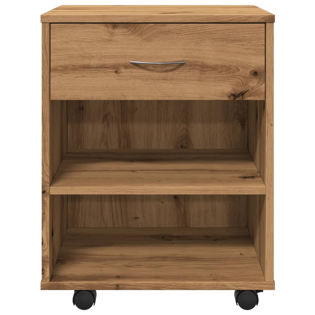vidaXL Dulap cu roți, stejar artizanal, 46x36x59 cm, lemn prelucrat vidaXL Dulap cu roți, stejar artizanal, 46x36x59 cm, lemn prelucrat