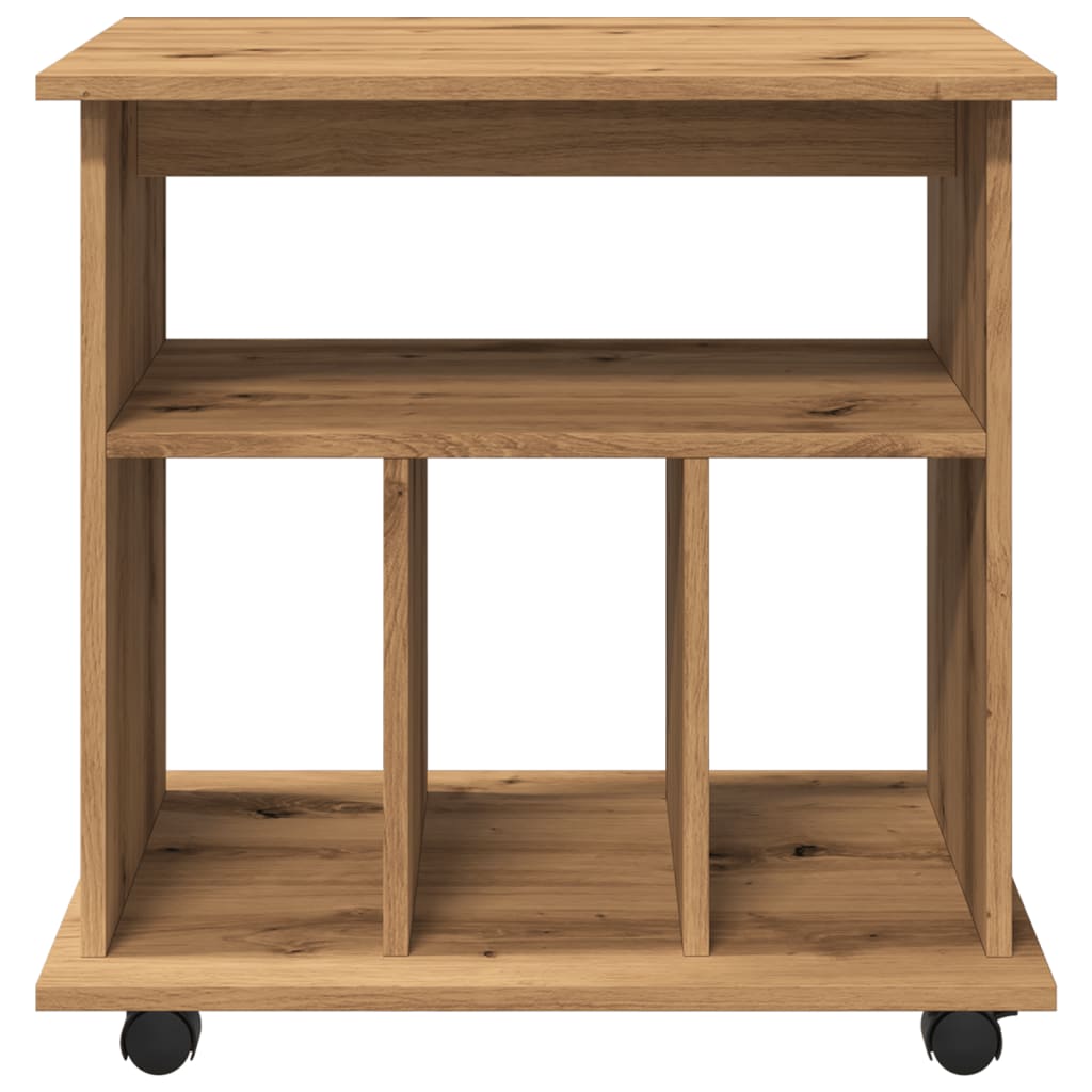 vidaXL Dulap cu roți, stejar artizanal, 60x45x60 cm, lemn prelucrat