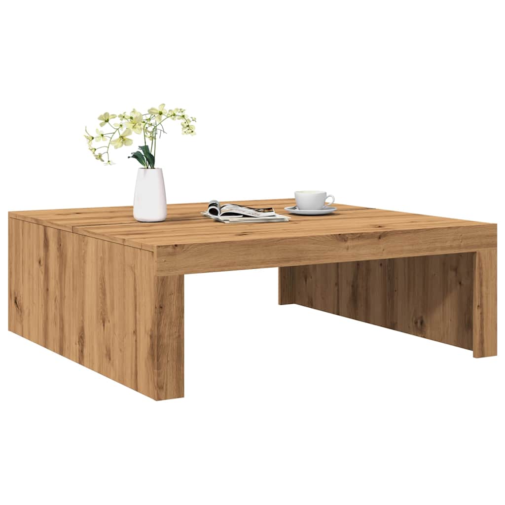 vidaXL Măsuță cafea, stejar artizanal, 100x100x35 cm, lemn prelucrat vidaXL Măsuță cafea, stejar artizanal, 100x100x35 cm, lemn prelucrat